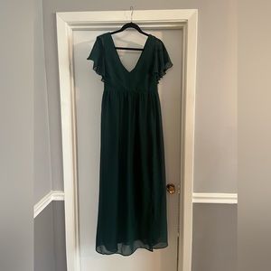 XXL Emerald Hannah Chiffon with Slit Maternity Dress